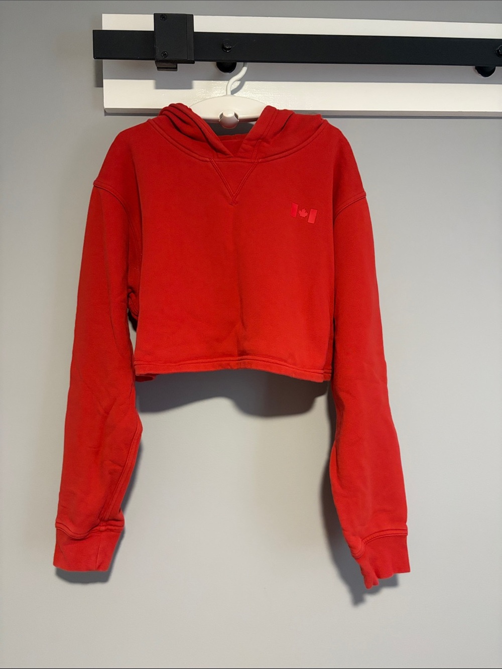 Red Cropped Sweatshirt - Women's Sweater